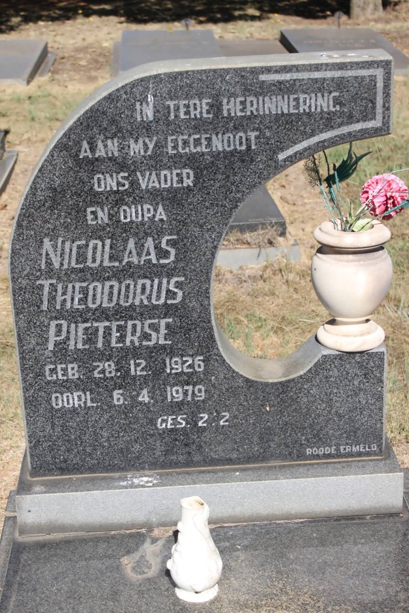 PIETERSE Nicolaas Theodorus 1926-1979