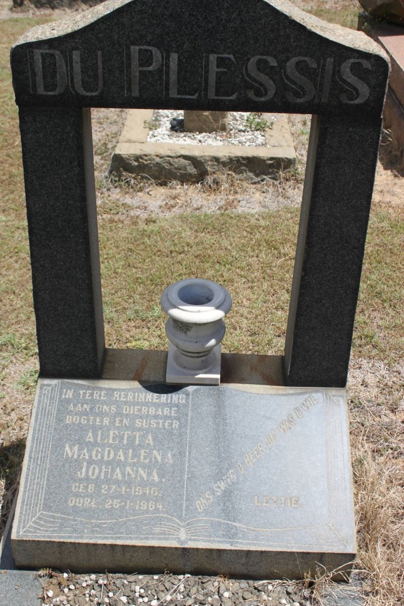 PLESSIS Aletta Magdalena Johanna, du 1946-1964
