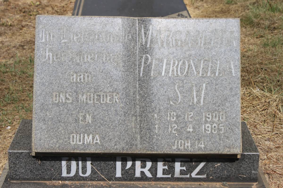 PREEZ Margaretha Petronella S.M., du 1900-1985