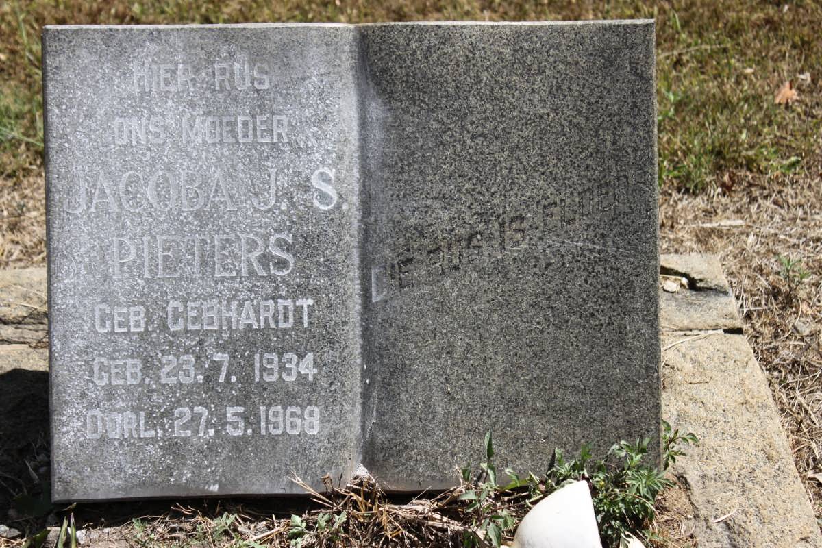 PIETERS Jacoba J.S. geb GEBHARDT 1934-1968