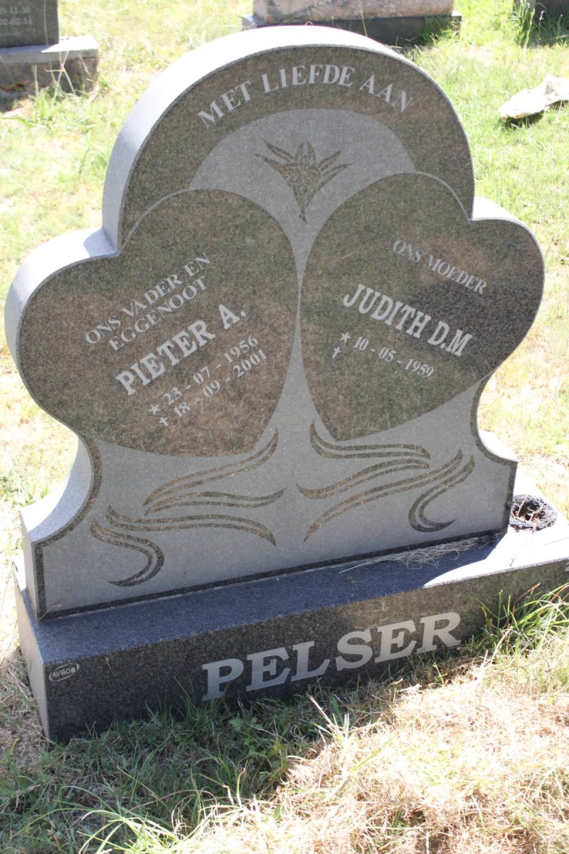 PELSER Pieter A. 1956-2001 &amp; Judith D.M. 1959-