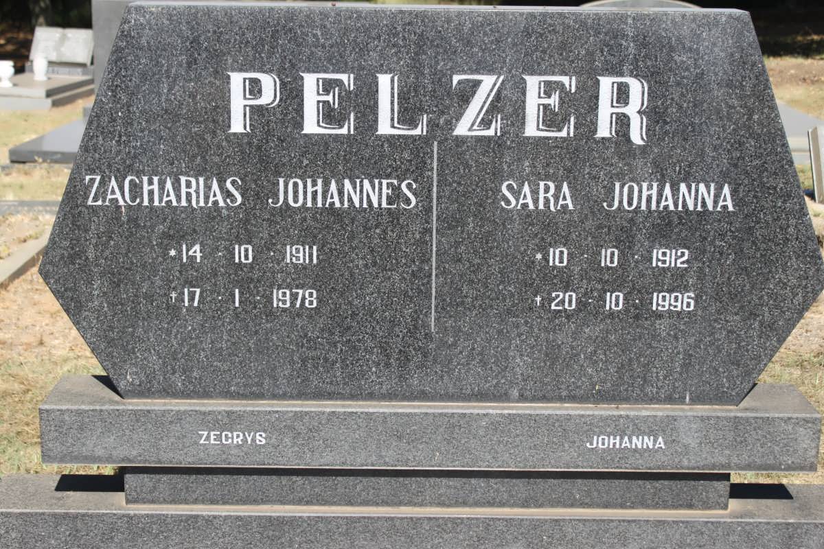 PELZER Zacharias Johannes 1911-1978 &amp; Sara Johanna 1912-1996