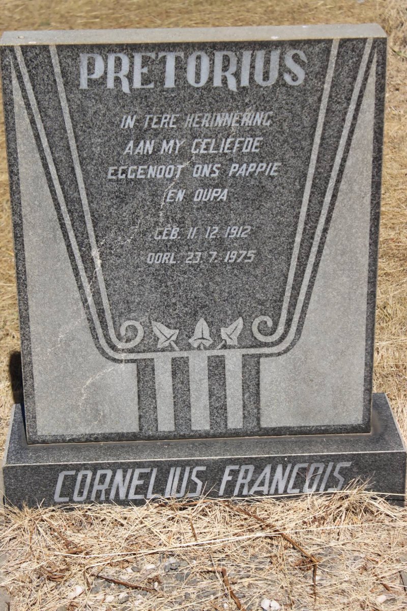 PRETORIUS Cornelius Francois 1912-1975