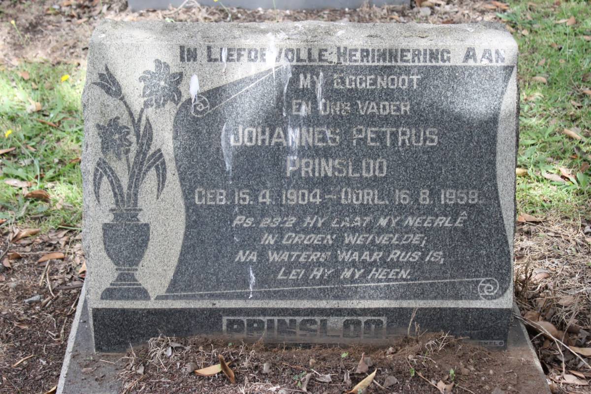 PRINSLOO Johannes Petrus 1904-1959