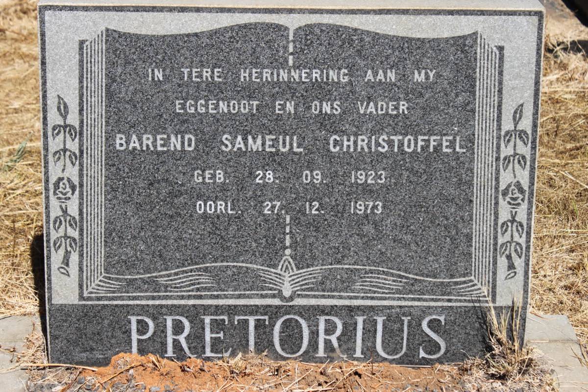 PRETORIUS Barend Samuel Christoffel 1923-1973