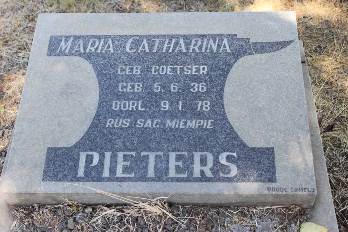 PIETERS Maria Catharina nee COETSER 1936-1978