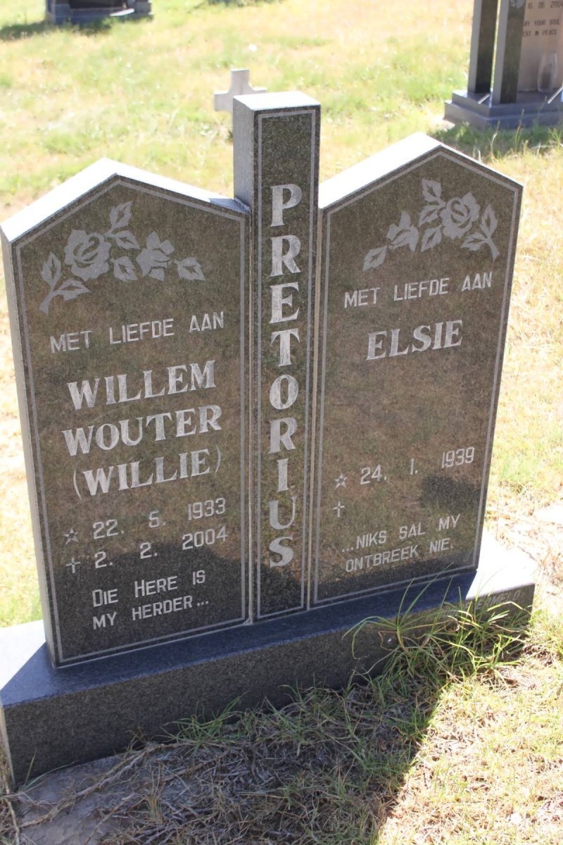 PRETORIUS Willem Wouter 1933-2004 &amp; Elsie 1939-