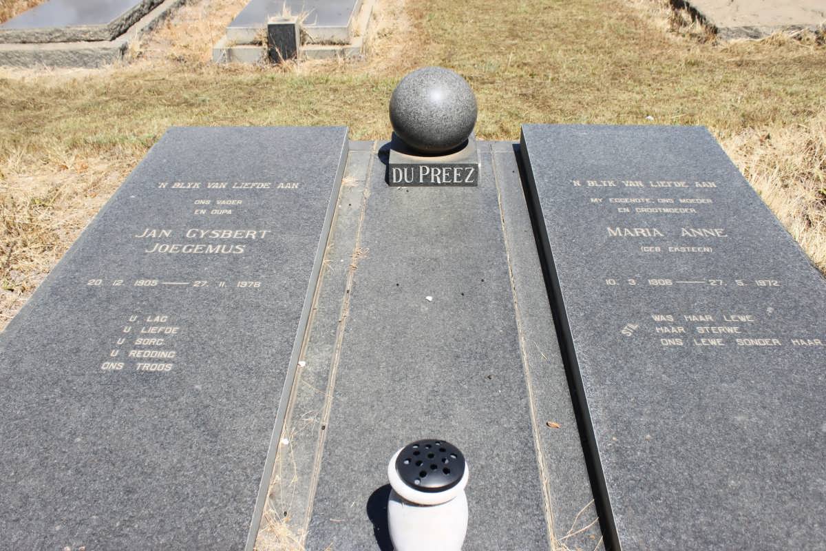 PREEZ Jan Gysbert Joegemus, du 1905-1978 &amp; Maria Anne EKSTEEN 1906-1972