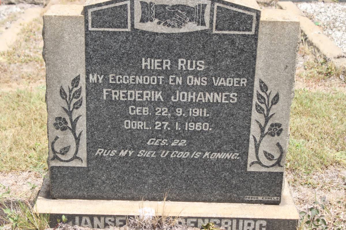 RENSBURG Frederik Johannes, Jansen van 1911-1960