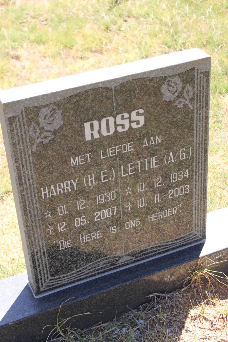 ROSS H.E. 1930-2007 &amp; A.G. 1934-2003