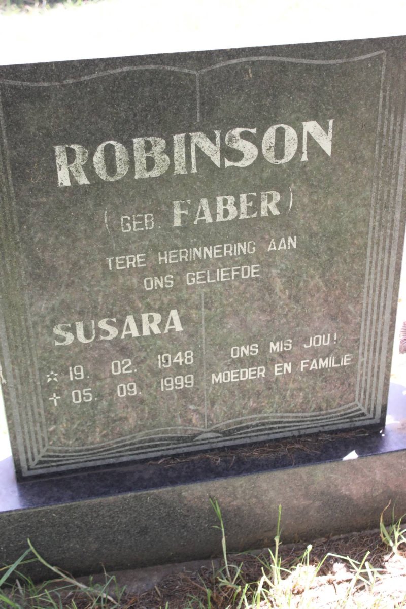 ROBINSON Susara geb FABER 1948-1999