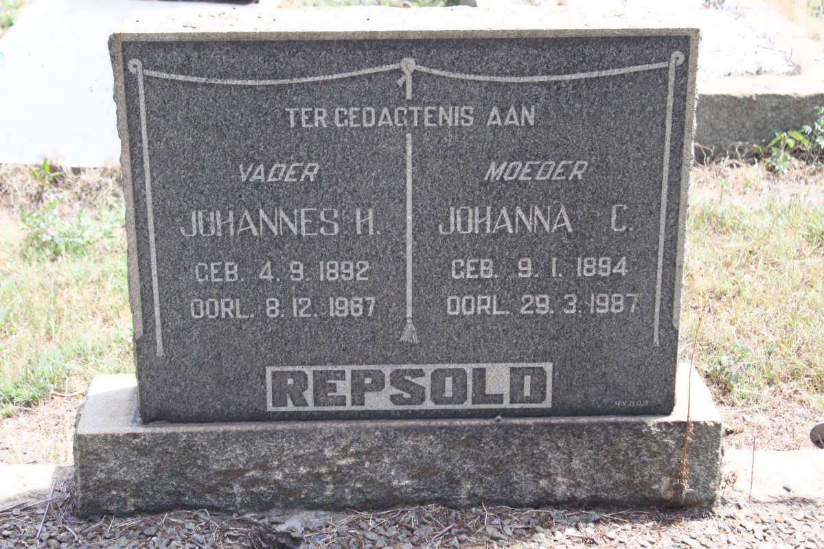 REPSOLD Johannes H. 1892-1967 &amp; Johanna C. 1894-1987