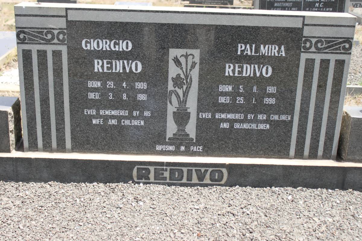 REDIVO Georgio 1909-1961 &amp; Palmira 1910-1998