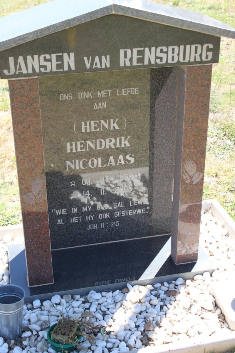 RENSBURG Hendrik Nicolaas, Jansen van 1958-2005