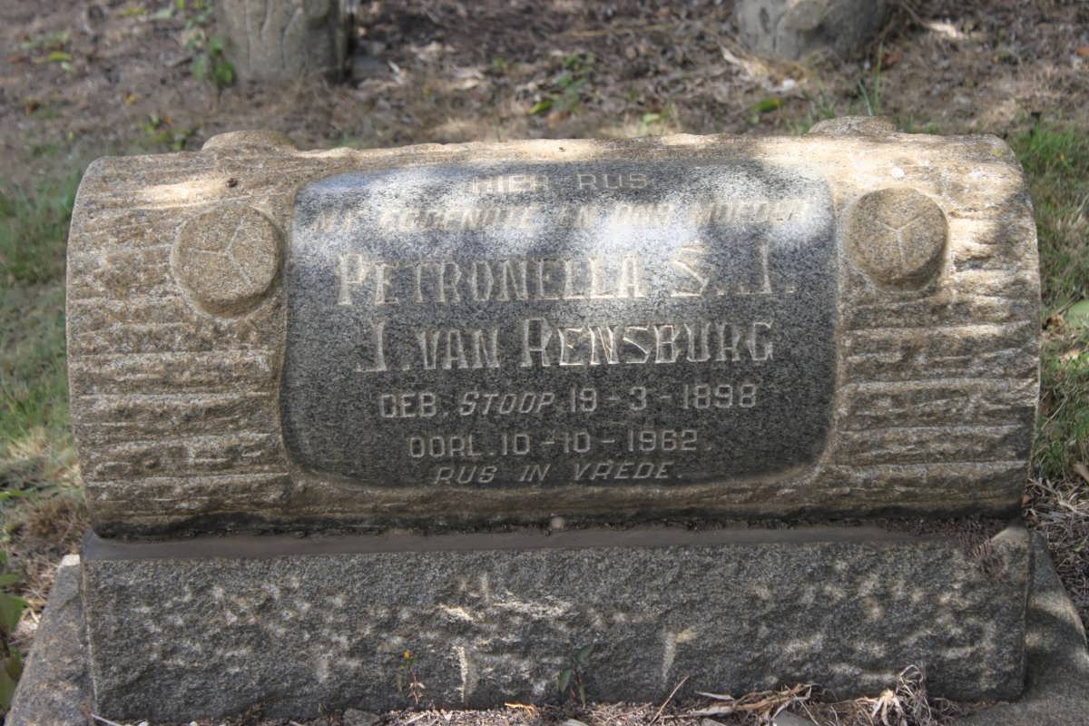 RENSBURG Petronella S.I., J van geb STOOP 1898-1982