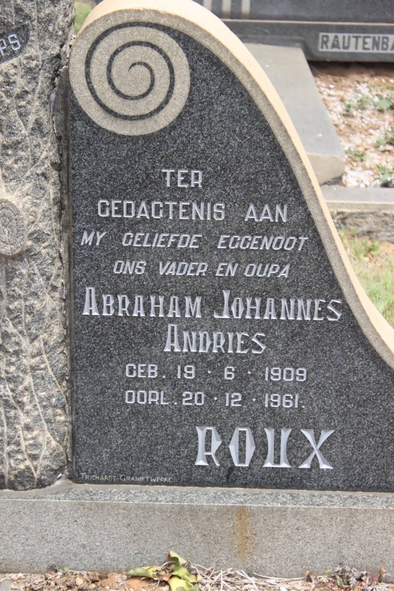 ROUX Abraham Johannes Andries 1909-1961
