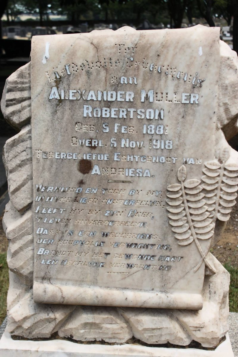 ROBERTSON Alexander Muller 1887-1918