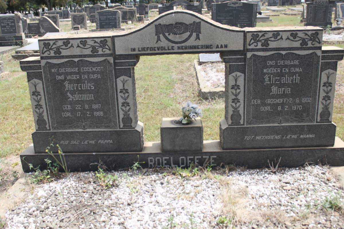 ROELOFFZE Hercules Salomon 1887-1966 &amp; Elizabeth Maria BOSHOFF 1902-1970