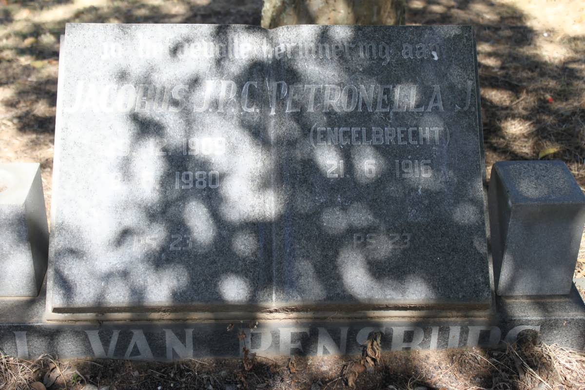 RENSBURG Jacobus J.P.C., J. van 1909-1980 &amp; Petronella J. ENGELBRECHT 1916-