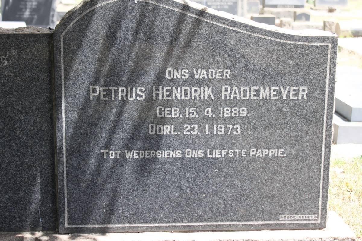 RADEMEYER Petrus Hendrik 1889-1973