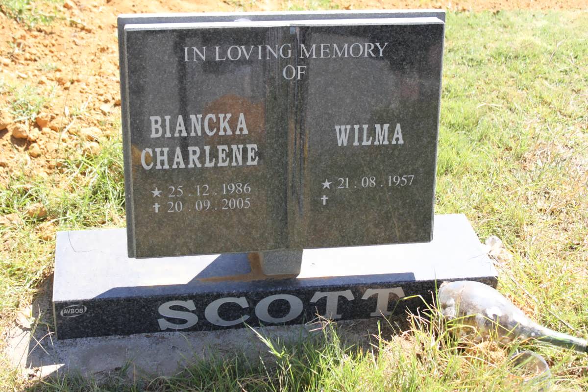 SCOTT Wilma 1957- :: SCOTT Biancka Charlene 1986-2005