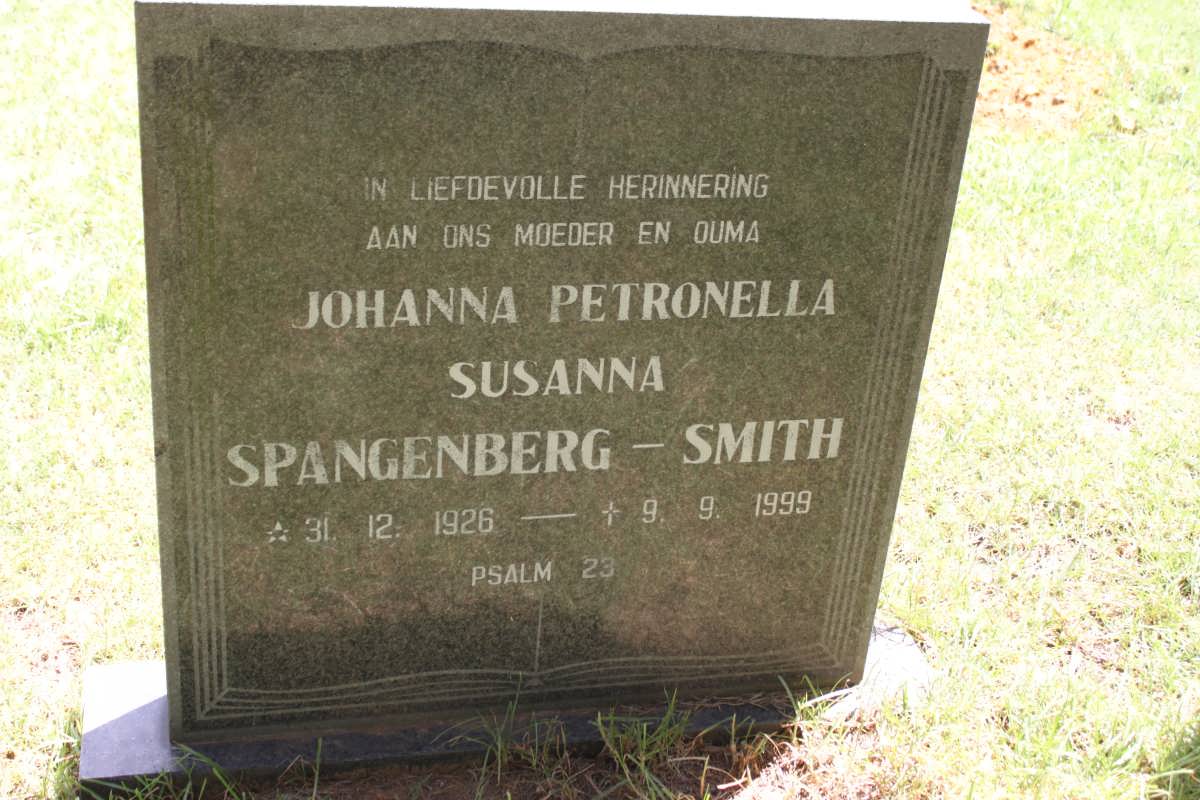 SMITH Johanna Petronella Susanna, Spangenberg 1926-1999