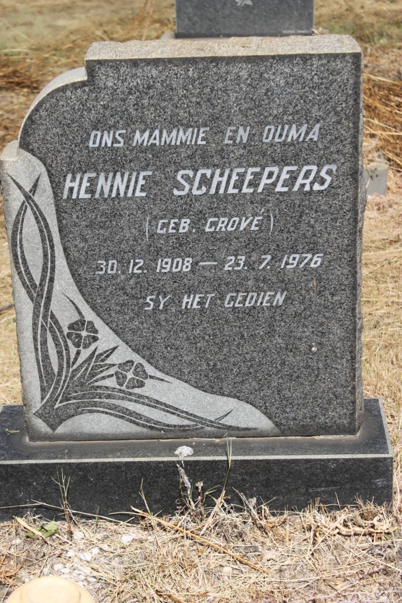 SCHEEPERS Hennie nee GROVE 1908-1976
