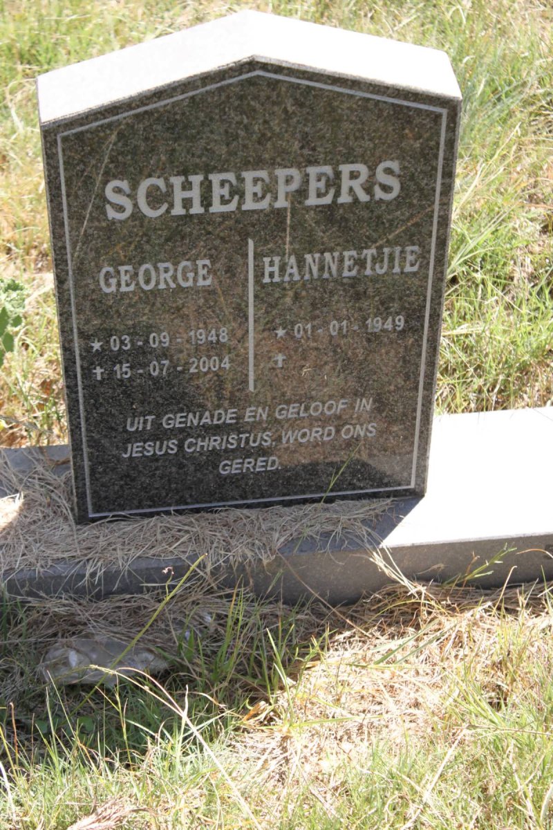 SCHEEPERS George 1948-2004 &amp; Hannetjie 1949-