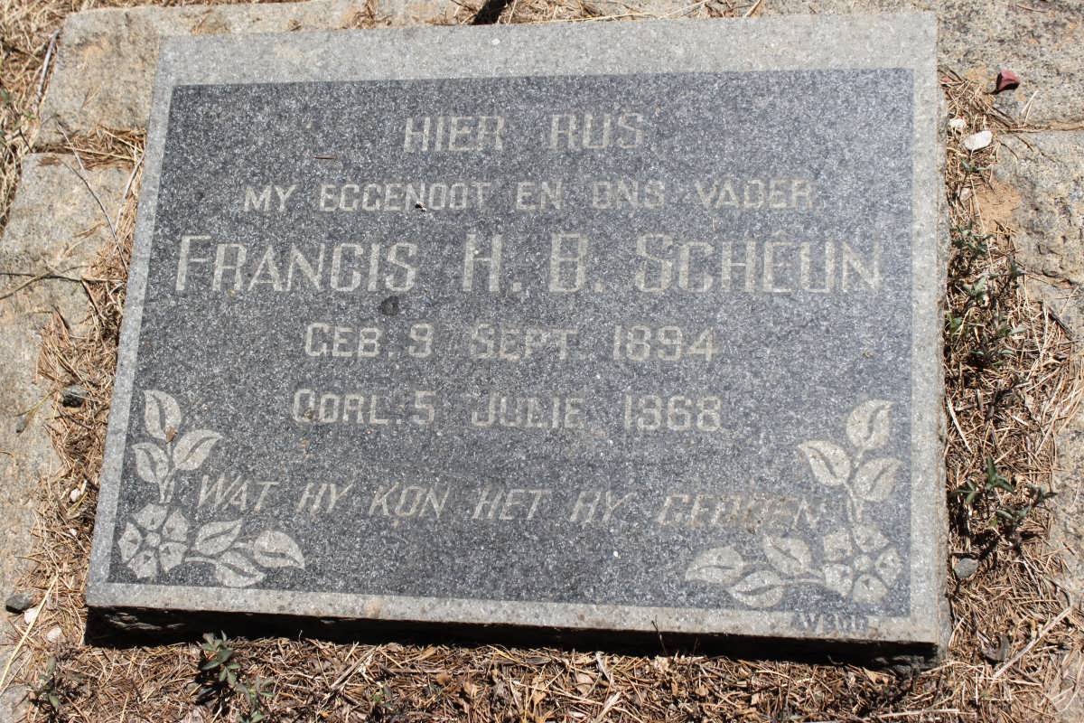 SCHEUN Francis H.B. 1894-1968