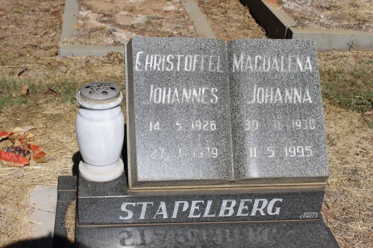 STAPELBERG Christoffel Johannes 1926-1979 &amp; Magdalena Johanna 1930-1995