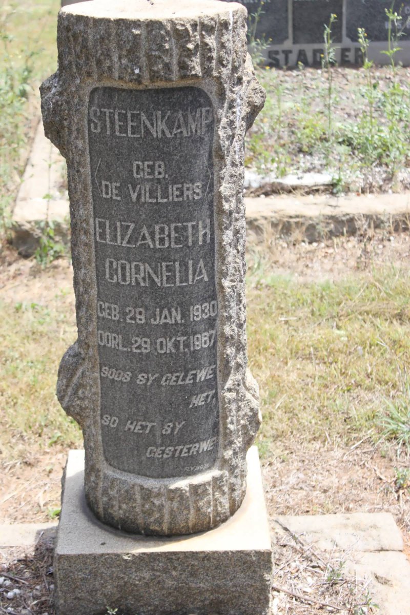 STEENKAMP Elizabeth Cornelia geb DE VILLIERS 1930-1967