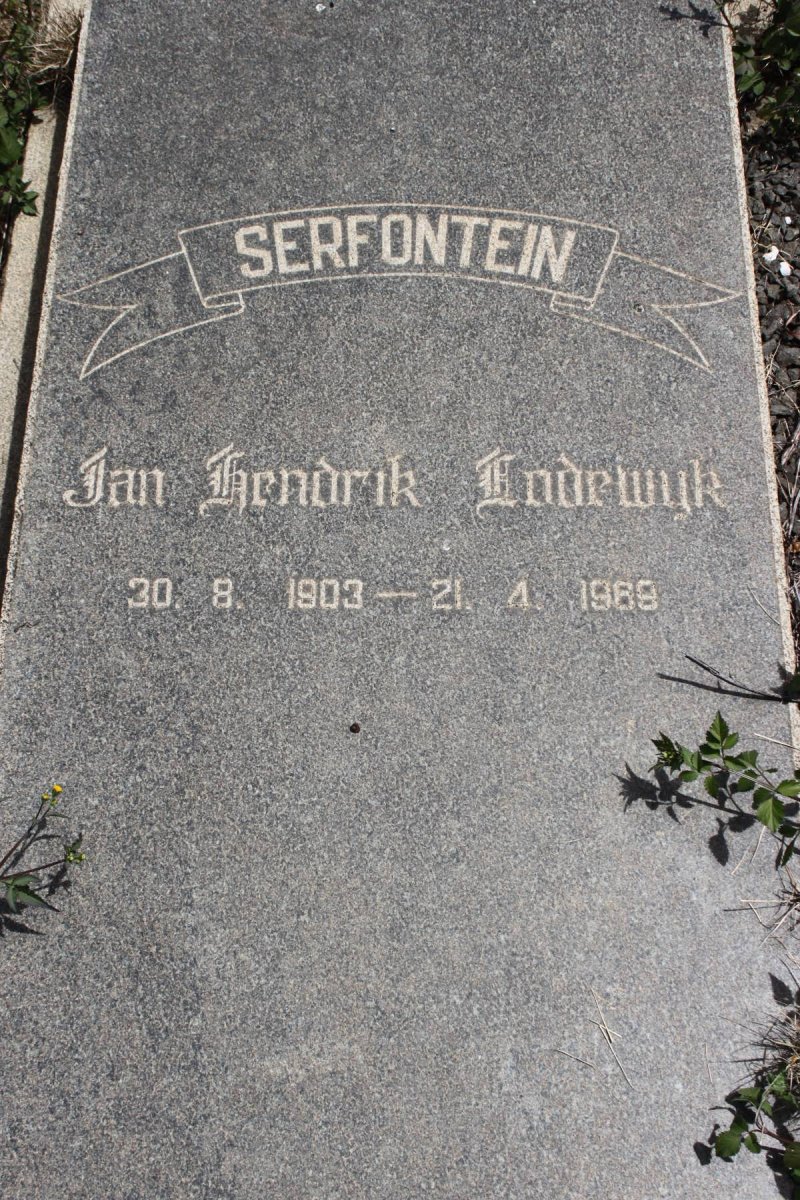 SERFONTEIN Jan Hendrik Lodewyk 1903-1968
