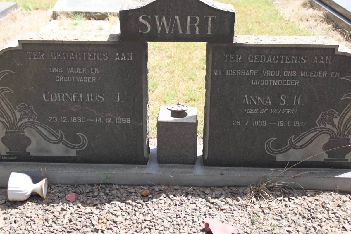 SWART Cornelius J. 1880-1969 &amp; Anna S.H. DE VILLIERS 1893-1967