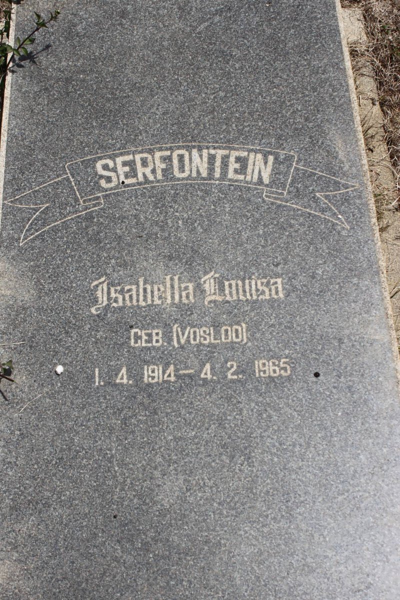 SERFONTEIN Isabella Louisa geb VOSLOO  1914-1965