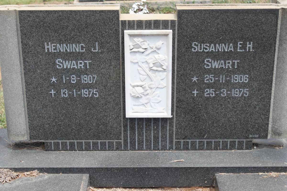 SWART Henning J. 1907-1975 &amp; Susanna E. H. 1906-1975
