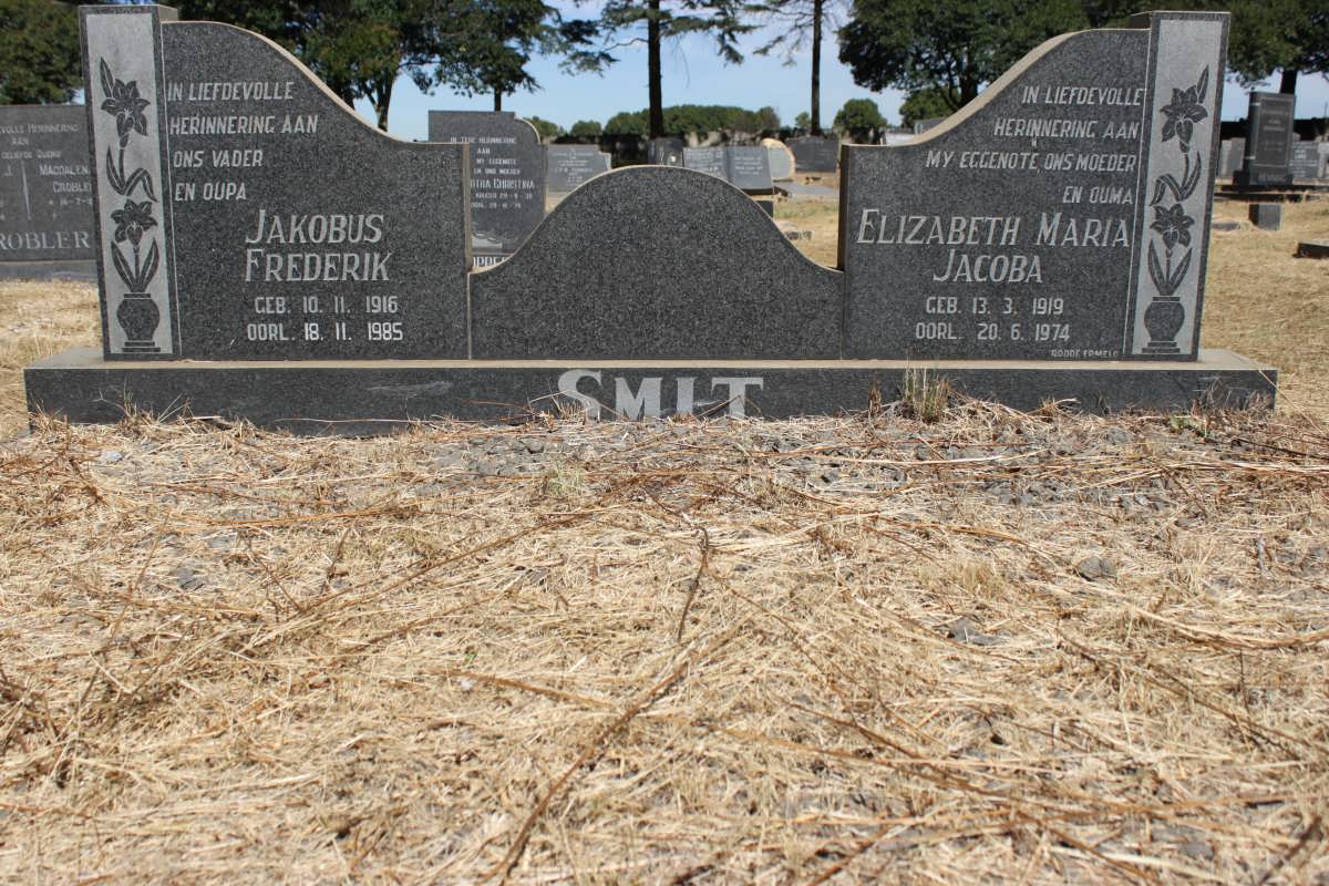 SMIT Jakobus Frederik 1916-1985 &amp; Elizabeth Maria Jacoba 1919-1974