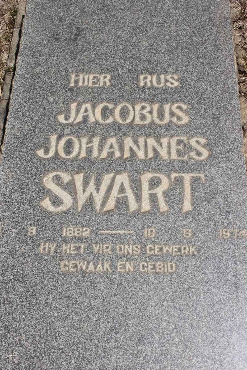 SWART Jacobus Johannes 1882-1974