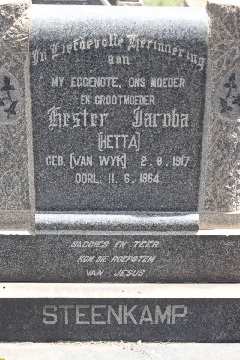 STEENKAMP Hester Jacoba geb VAN WYK 1917-1964