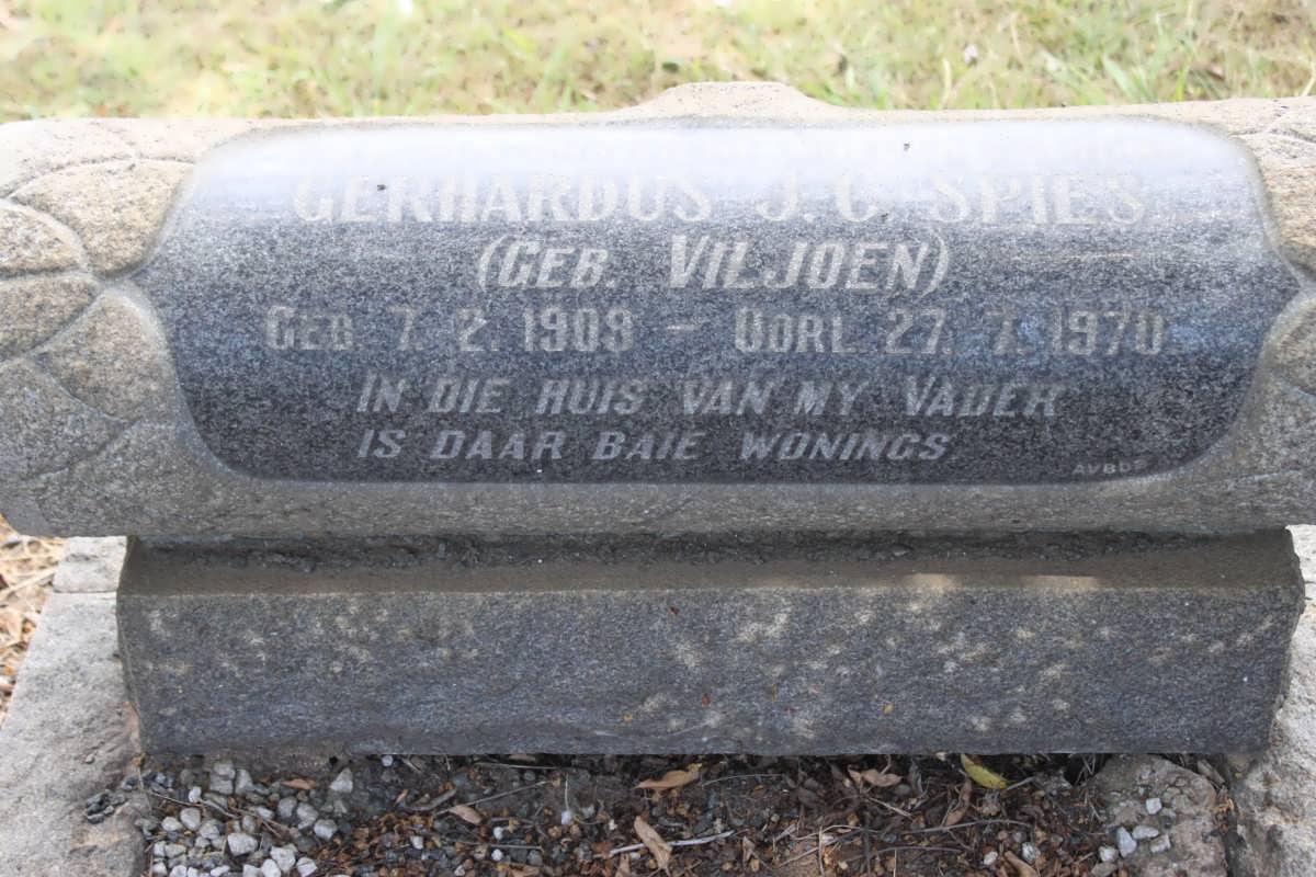 SPIES Gerhardus J.C. nee VILJOEN 1909-1970