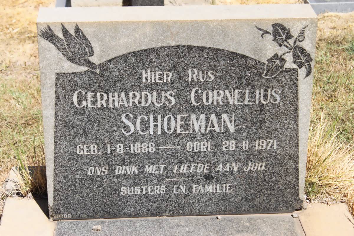 SCHOEMAN Gerhardus Cornelius 1888-1971