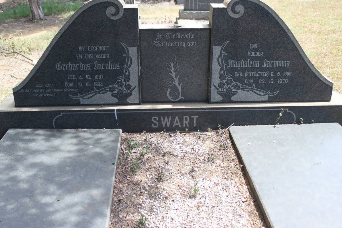 SWART Gerhardus Jacobus 1897-1964 &amp; Magdalena Jacomina POTGIETER 1898-1970