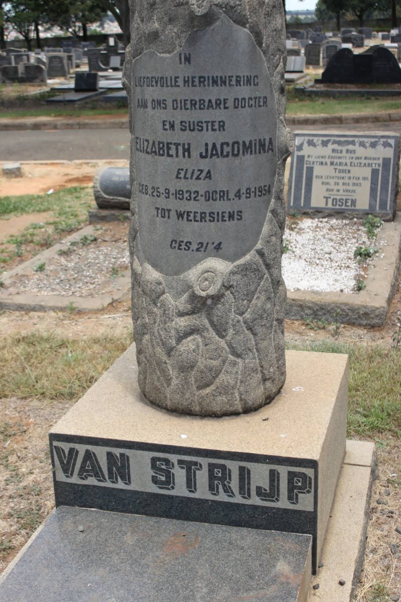 STRIJP Elizabeth Jacomina, van 1932-1954