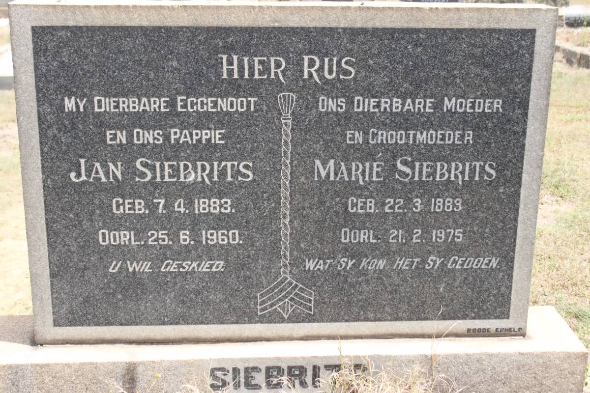 SIEBRITS Jan 1883-1960 &amp; Marié 1883-1975