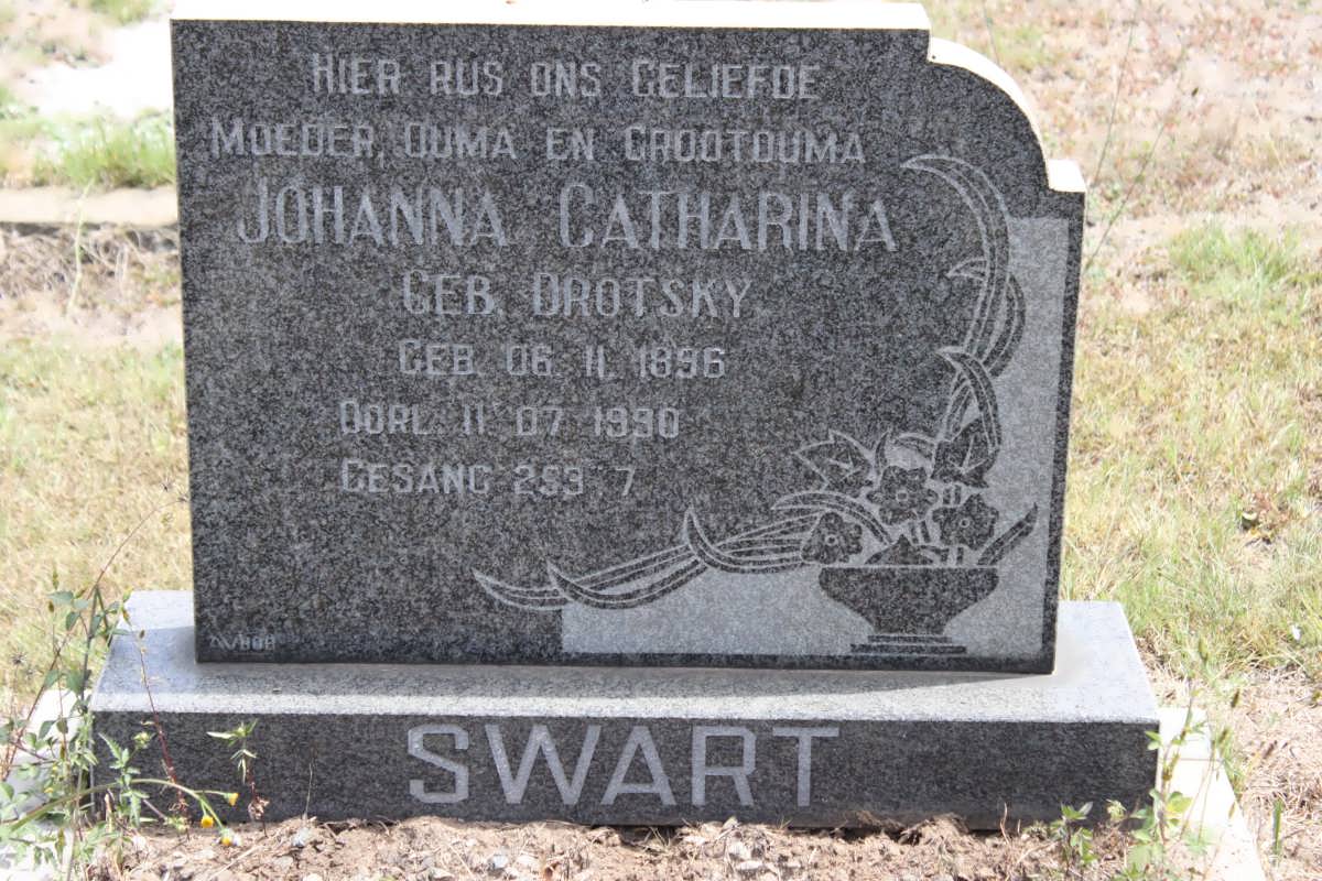 SWART Johanna Catharina geb DROTSKY  1896-1990
