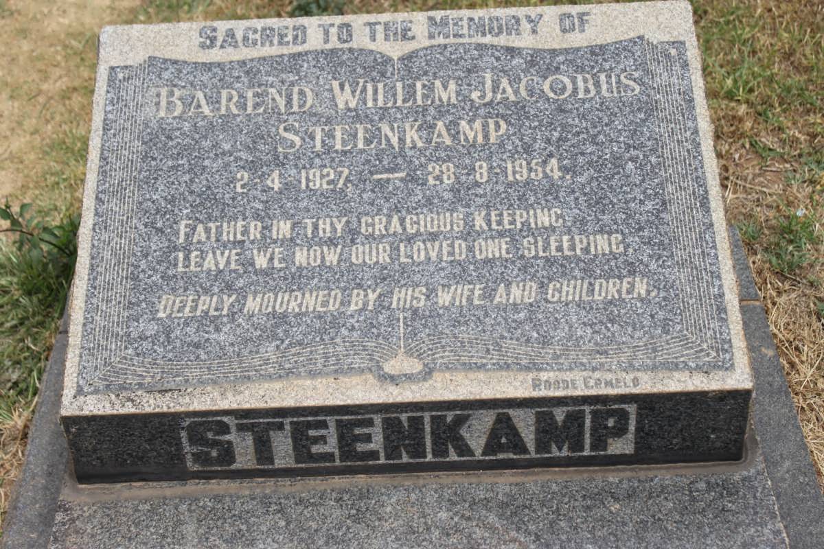 STEENKAMP Barend Willem Jacobus 1927-1954