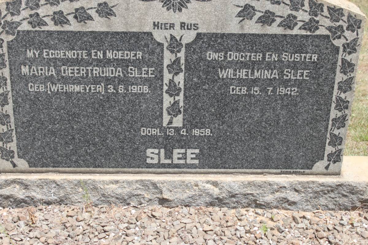 SLEE Maria Geertruida nee WEHRMEYER 1906-1958 :: SLEE Wilhelmina 1942-1958