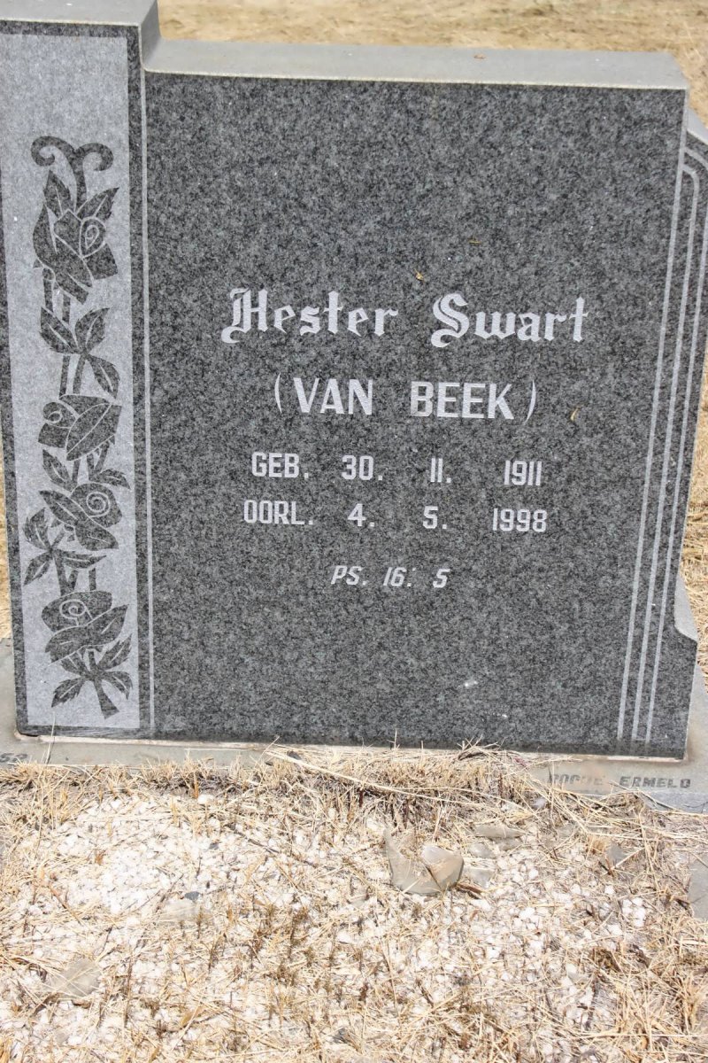 SWART Hester nee VAN BEEK 1911-1998