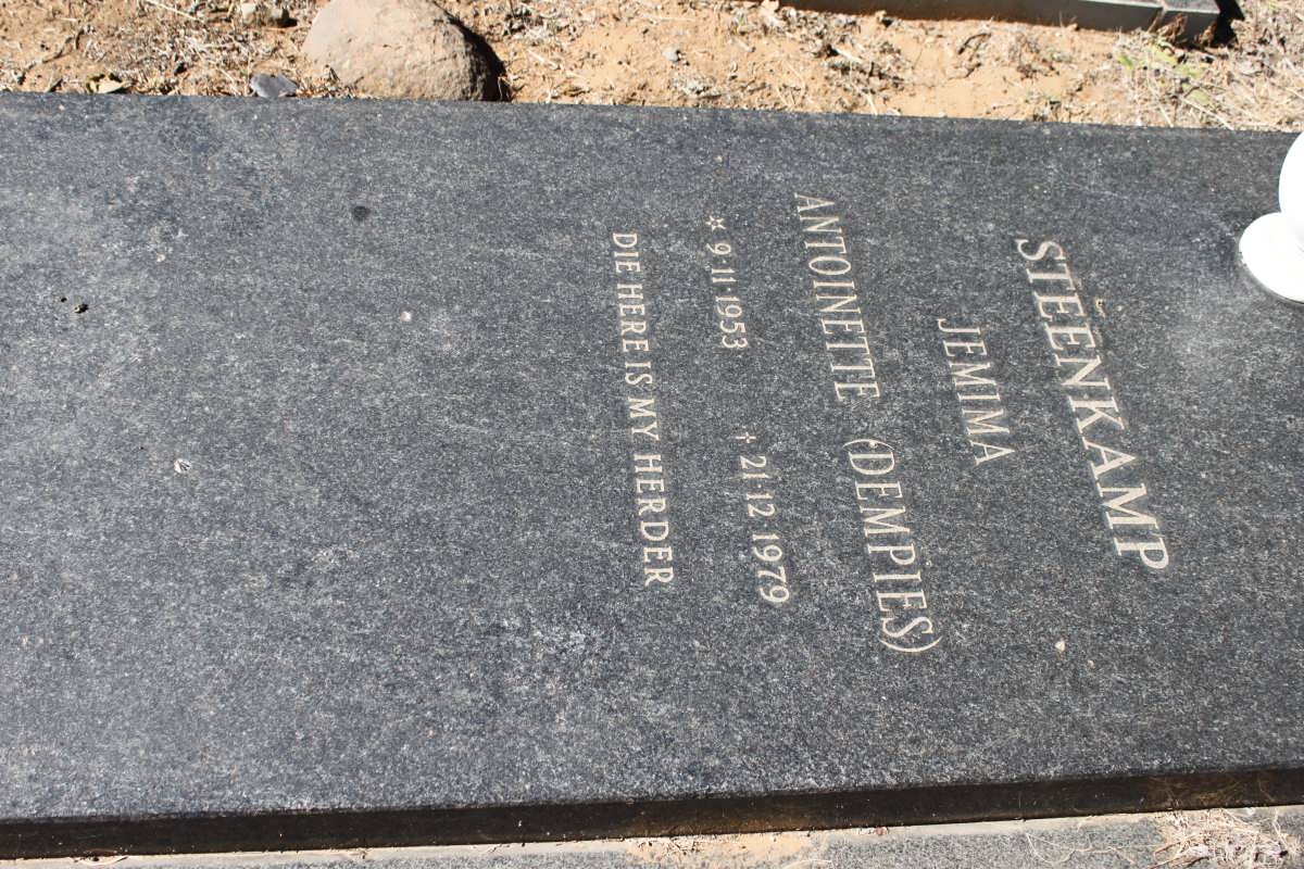 STEENKAMP Jemima Antoinette nee DEMPIES 1953-1979