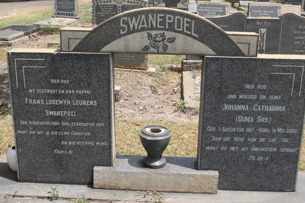 SWANEPOEL Frans Lodewyk Lourens 1905-1957 &amp; Johanna Catharina 1917-2002