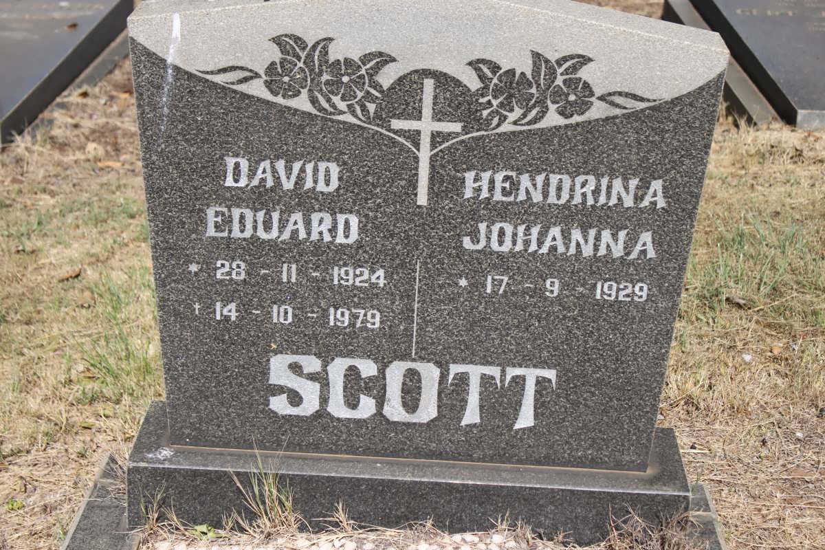 SCOTT David Eduard 1924-1979 &amp; Hendrina Johanna 1929-